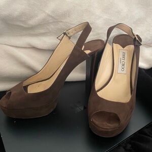 Jimmy Choo size 39 chocolate slingbacks